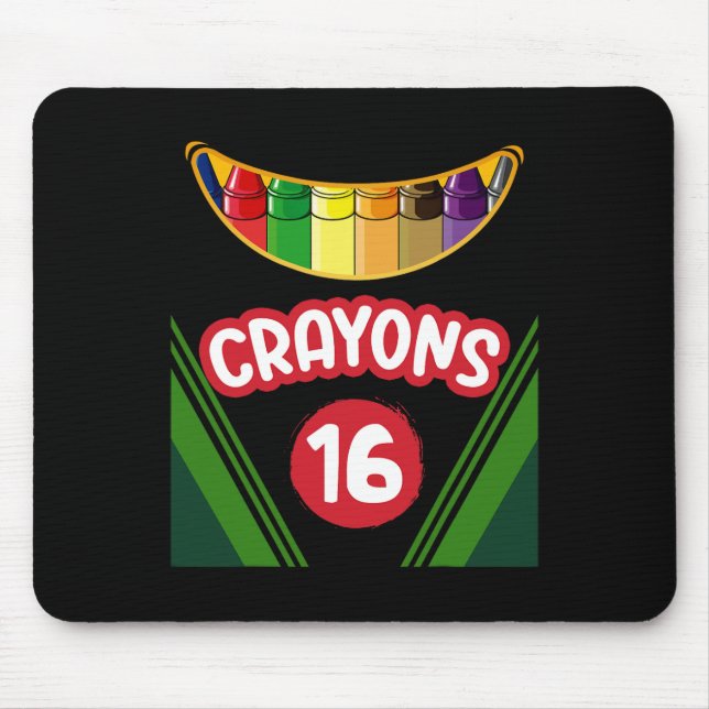 Crayon Box Fun Teacher Student Crayon Squad Hallow Mousepad (Vorne)