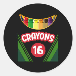 Crayon Box Fun Teacher Student Crayon Squad Hallow Runder Aufkleber