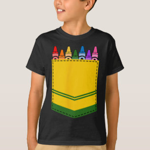 Crayon Box Pocket Teacher Geschenkartikel T-Shirt