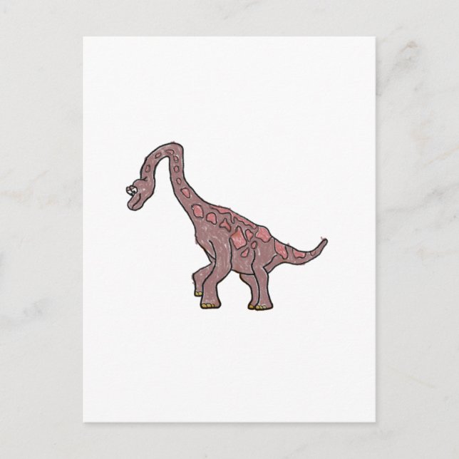 Crayon Brachiosaurus Cartoon Collection Postkarte (Vorderseite)