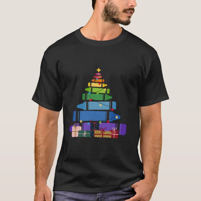 Crayon Christmas Tree Light Student Lehrer Xmas W T-Shirt (Vorderseite)