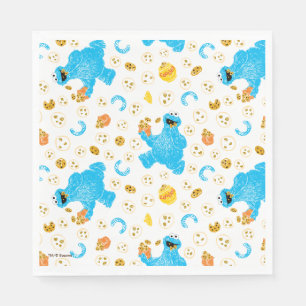 Crayon Cookie Monster Cookie Pattern Serviette
