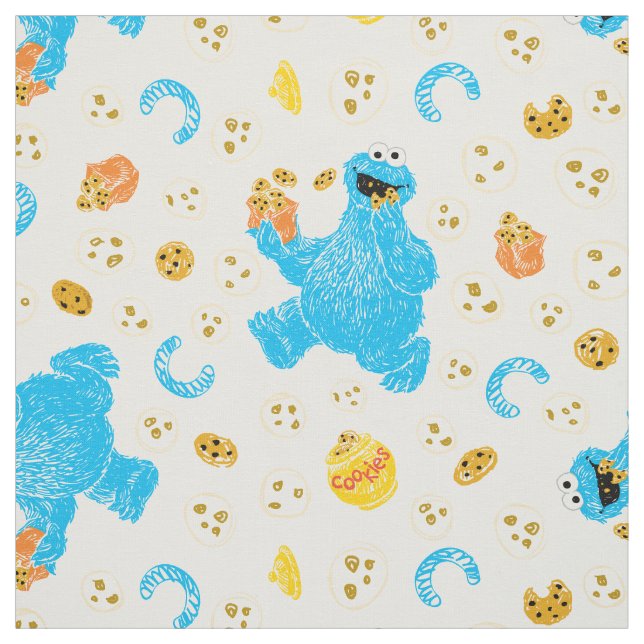 Crayon Cookie Monster Cookie Pattern Stoff (Muster)
