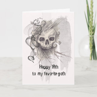 Crayon crâne dessin 18ème anniversaire carte