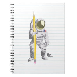 Crayon d'astronaute et carnet de papier