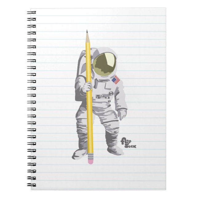 Crayon d'astronaute et carnet de papier (Devant)