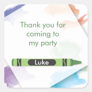 Crayon Favor Sticker Grün