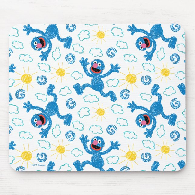 Crayon Grover Sunshine Pattern Mousepad (Vorne)