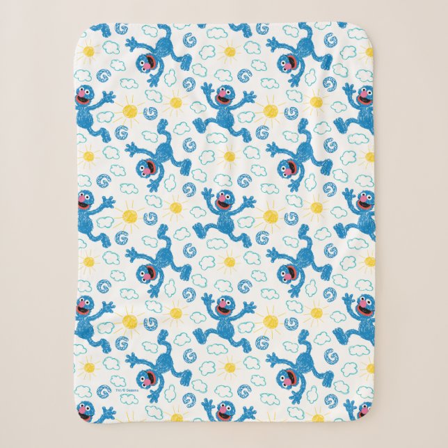 Crayon Grover Sunshine Pattern Sherpadecke (Vorderseite)