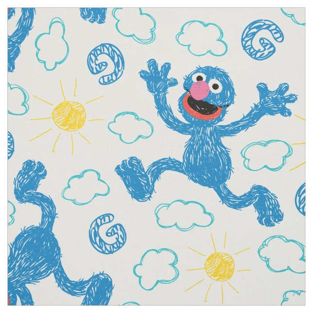 Crayon Grover Sunshine Pattern Stoff (Muster)