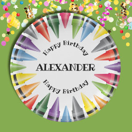 Crayon Happy Birthday Child Party Pappteller