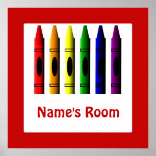 Crayon Kids Room Red Crayons Poster Modèle