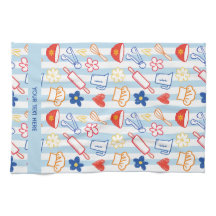 Crayon Kitchen Doodle Retro Cooking Pattern