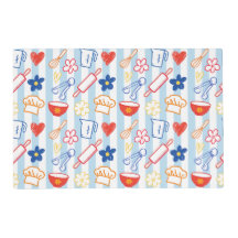 Crayon Kitchen Doodle Retro Cooking Pattern