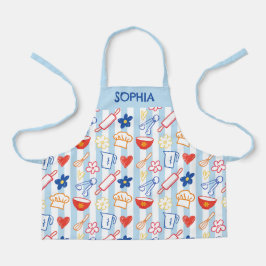 Crayon Kitchen Doodle Retro Cooking Pattern Schürze