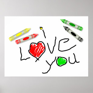 Crayon Liebe Poster