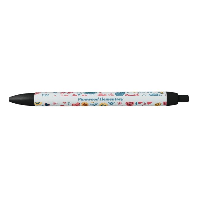 Crayon Pastel Heart & Blume Kugelschreiber (Vorderseite)
