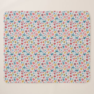 Crayon Pastel Heart & Blume Sherpadecke