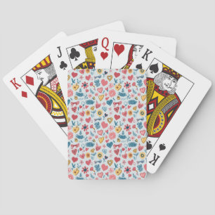 Crayon Pastel Heart & Blume Spielkarten