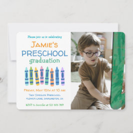 Crayon Photo Preschool Graduation Invitation Einladung