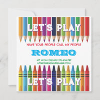Crayon Playdate Einladung