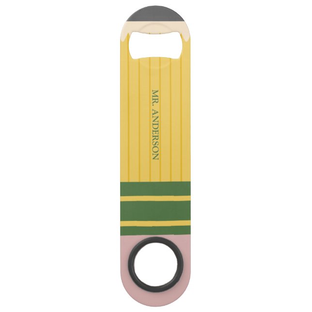 Crayon scolaire Jaune Personnalisé (Devant)