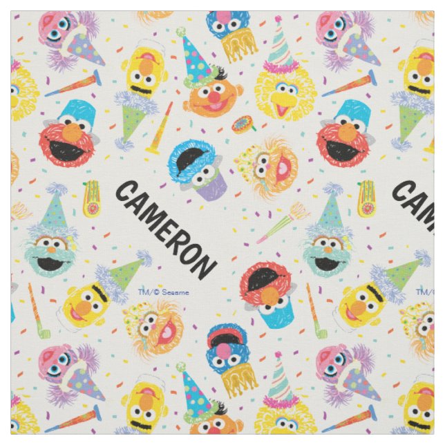 Crayon Sesam Freunde Party-Muster Stoff (Muster)
