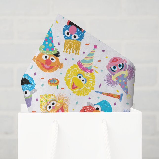 Crayon Sesame Pals Party Pattern Seidenpapier (Geschenktüte)