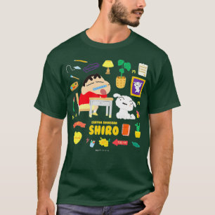 Crayon Shin-chan glückyshiro Shin-chan-Studie T-Shirt