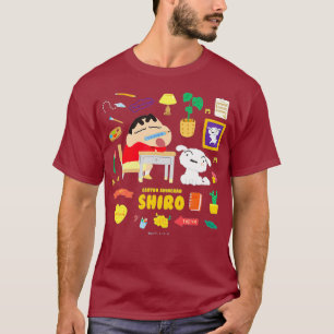 Crayon Shin-chan glückyshiro Shin-chan-Studie T-Shirt