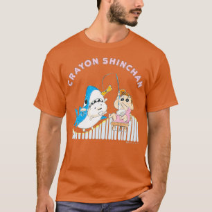 Crayon Shin-chan Himawari und Shiro Fishing T-Shirt