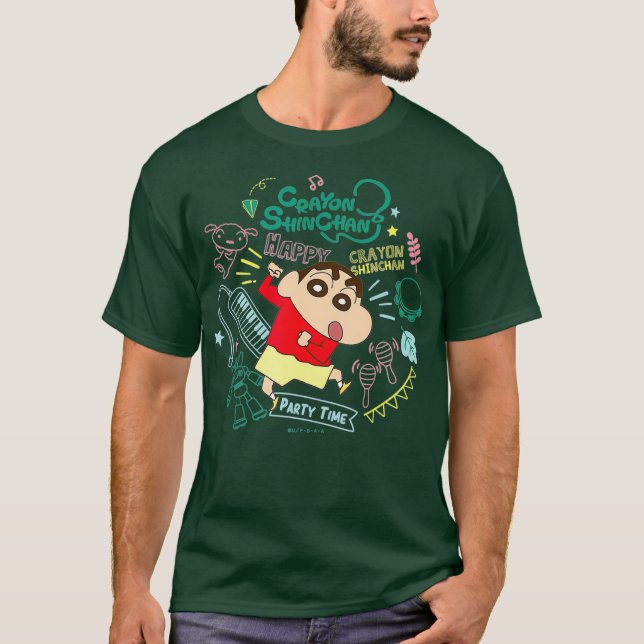 Crayon Shin-chan Shinchan und Musikinstrument T-Shirt (Vorderseite)