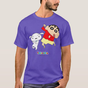 Crayon Shin-chan tanzt Shin-chan und Shiro T-Shirt