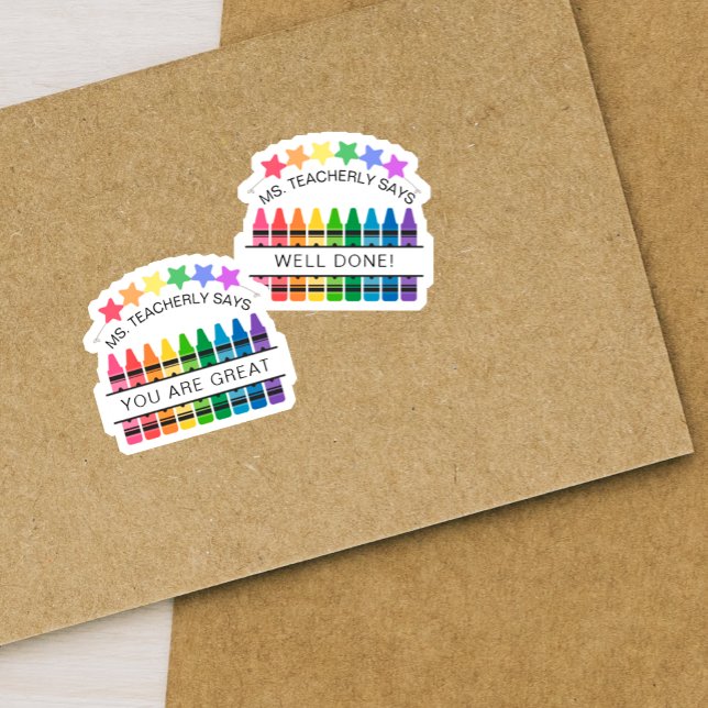 Crayon Stars Reward Student Motivierend Teacher Aufkleber (Crayon Stars Reward Student Motivational Teacher Sticker)