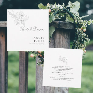 Crayon Timeless Fleurs Blanc Invitation Mariage Ca
