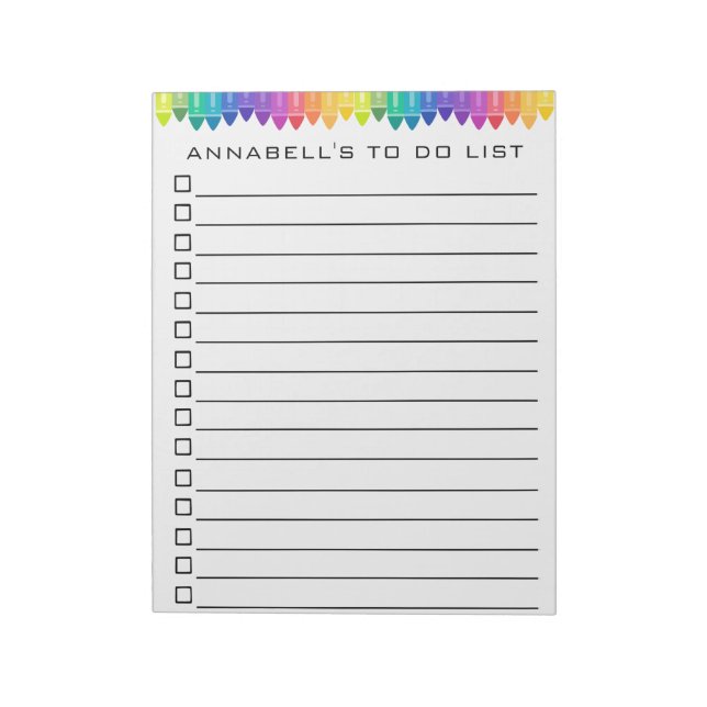 Crayon to Do List Personalisieren Notizblock (Rotiert)