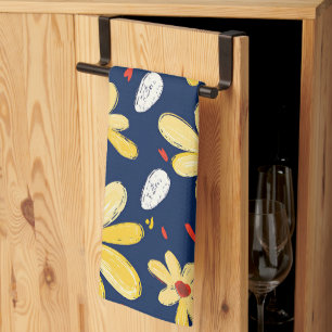 Crayon und Butterfly-Blume Geschirrtuch