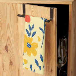 Crayon und Butterfly-Blume Geschirrtuch