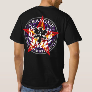 Crayone CrossCan Logo Vorderseite und Farblogo Rüc T-Shirt