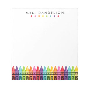 Crayons arc-en-ciel Bloc-notes de l'enseignant d
