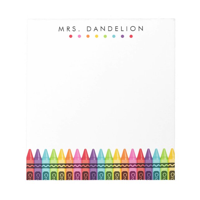 Crayons arc-en-ciel | Bloc-notes de l'enseignant d (Devant)