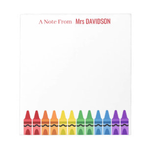 Crayons Arc-en-Ciel Bloc-Notes Personnalisé pour E