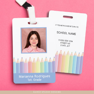 Crayons Arc-en-Ciel Personnalisés Badge d'identifi