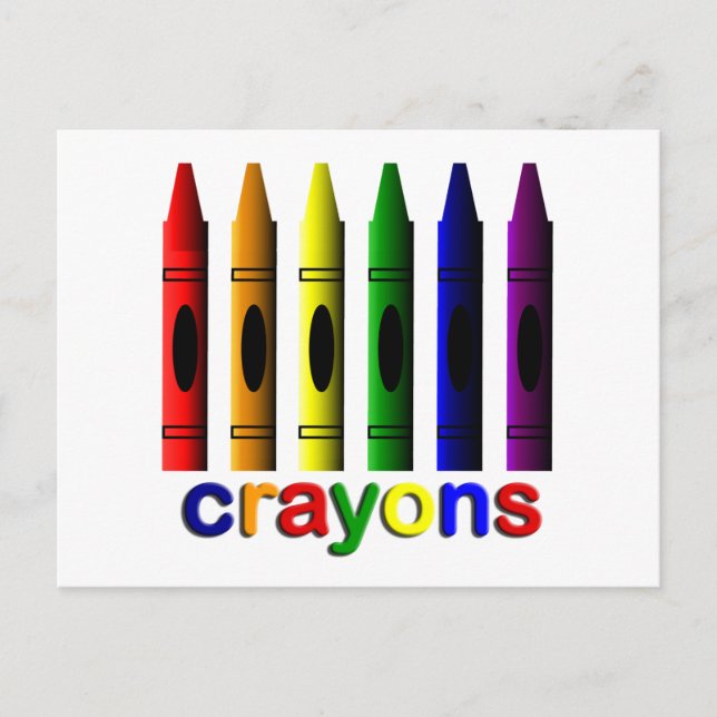Crayons Art for Children Postcard Postkarte (Vorderseite)
