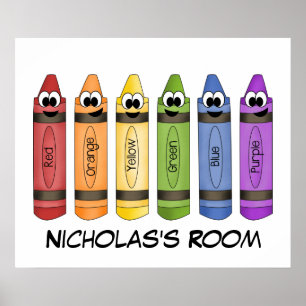 Crayons Bedroom Poster
