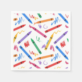Crayons Birthday Party Kindermädchen Serviette
