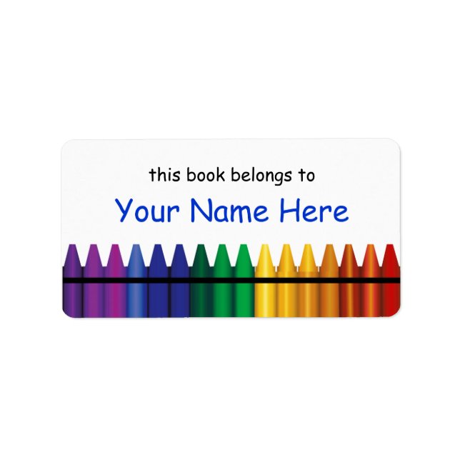 Crayons Buchzeichen Template Label 2 Adressaufkleber (Vorne)