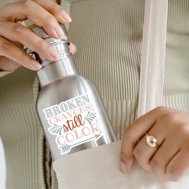 "Crayons cassés...." Stickers personnalisés en vin (Créateur téléchargé)