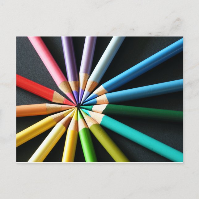 Crayons colorés - Carte postale (Devant)