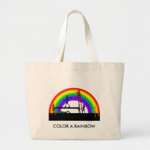 Crayons Coloring a Rainbow Tote